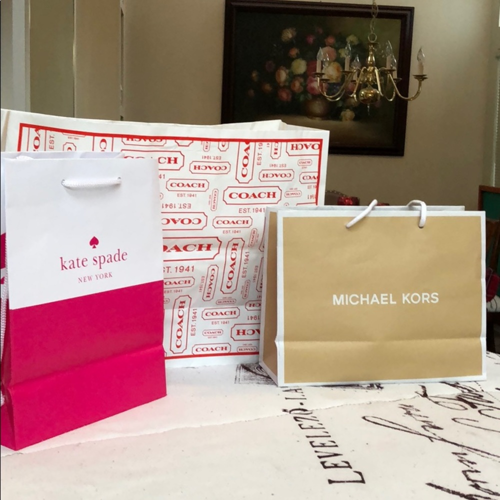 SOLD Set of Assorted Shopping  bags and shoe box